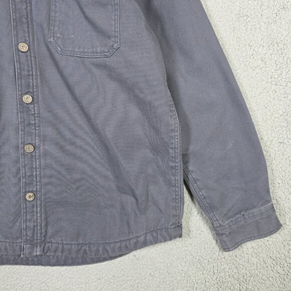 Duluth Trading Co Shirt Jacket Sz Large Fleece Lined Heavyweight Canvas Shacket - Picture 4 of 12